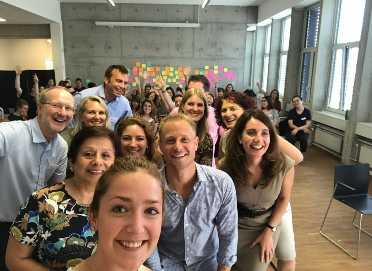 Philippe Küng with a workshop team after a working session